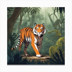 Tiger In The Jungle 41 Canvas Print