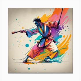 wushu - Martial Arts - Bo Staff 1 Canvas Print