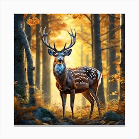 Deer In The Forest 141 Canvas Print