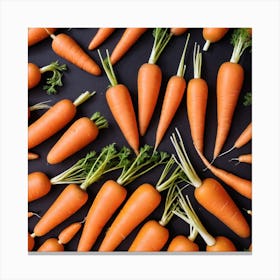 Carrots On A Black Background 5 Canvas Print