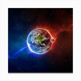 Earth In Space Canvas Print