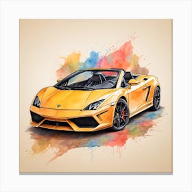 Yellow Lamborghini Canvas Print