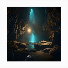 Cave With Light Canvas Print