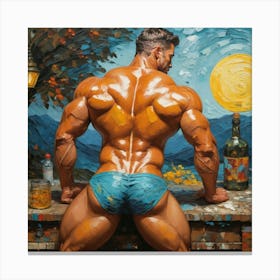Bodybuilders back , Muscled Butt Canvas Print