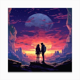 Couple In Space Canvas Print