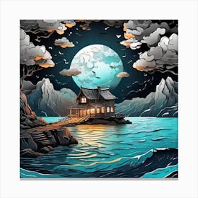 House On The Water Canvas Print