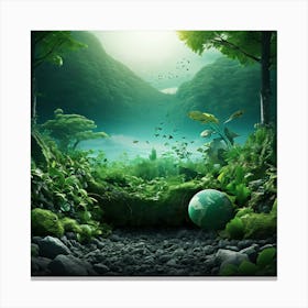 Green World art print Canvas Print