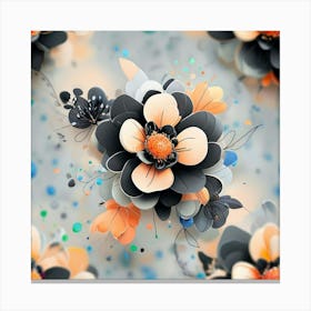 3d Floral Wallpaper Canvas Print