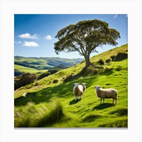 Grass Plant Day Scenic Tour Tourism Rural Green Farm Auckland Cute New Background Scener (3) Canvas Print