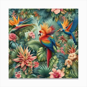 Parrot seamless pattern art 2 Canvas Print