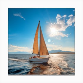 Sailboat On The Sea Canvas Print