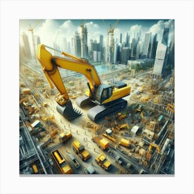Construction Stock Videos & Royalty-Free Footage Canvas Print
