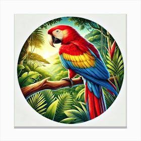 Parrot In The Jungle 3 Canvas Print