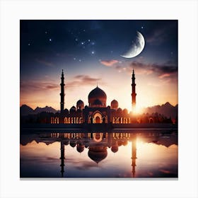 Islamic Mosque At Dusk Canvas Print