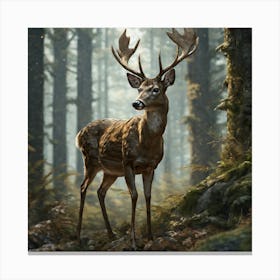 Deer In The Forest 118 Canvas Print