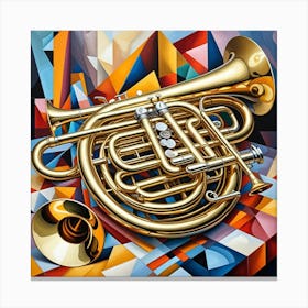 Brass Instruments Cubism Style Canvas Print