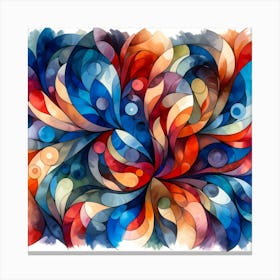 Watercolor Energy Flower Abstract Wall Art Canvas Print