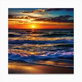Sunset On The Beach 554 Canvas Print