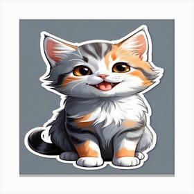 Cute Kitten Sticker Canvas Print