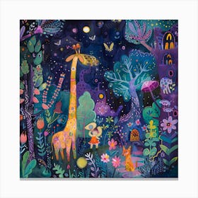 Giraffe In The Forest Canvas Print