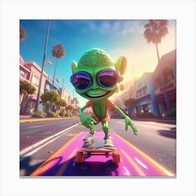 Alien Skate 9 Canvas Print