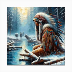 Lovely Native American Indian Woman 5 Canvas Print