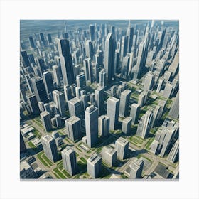 Aerial view of the cityscape  Canvas Print