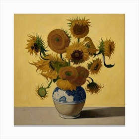 Sunflowers In A Vase 5 Canvas Print