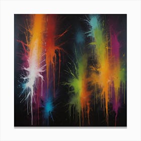 Rainbow Splashes Canvas Print