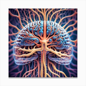 Human Brain With Nerves 3 Canvas Print