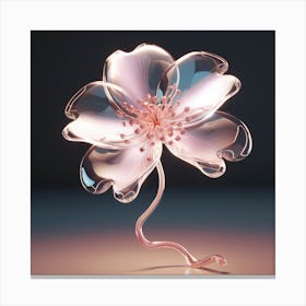 3d Rendering Of Delicate Glass Flower Canvas Print