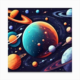 Planets In Space 1 Canvas Print