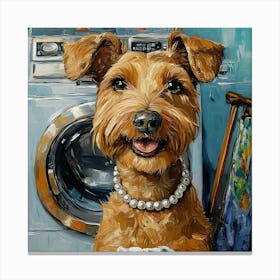 Laundry Airedale 9 Canvas Print