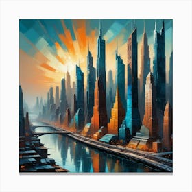 Futuristic Cityscape 9 Canvas Print