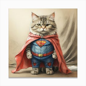 Superman Cat 3 Canvas Print