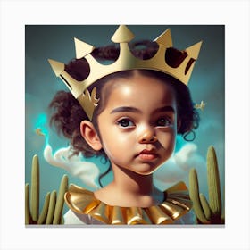 Little Girl In A Crown Canvas Print