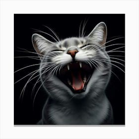 Cat Yawning Canvas Print