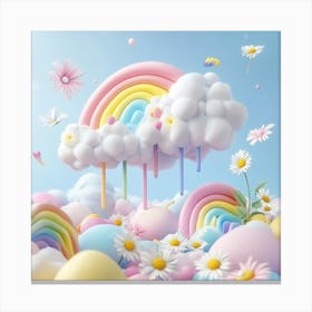 Rainbows And Daisies for Kids Room Decor Canvas Print