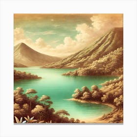 Lake Coatepeque Renaissance Elegance – Leonardo Da Vinci Inspired Artwork Toile