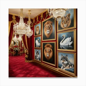 Lions And Swans Canvas Print