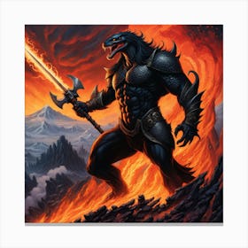 Demon sword fire Canvas Print
