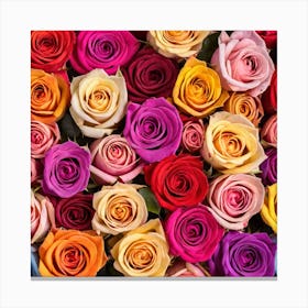 All Roses Colors Flat As Background (17) Canvas Print