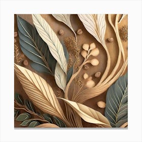 Firefly Beautiful Modern Detailed Botanical Rustic Wood Background Of Herbs And Spices; Illustration (7) Canvas Print