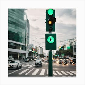 Traffic Light In The City Canvas Print