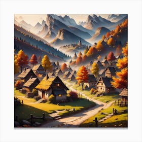 Village In The Mountains 12 Canvas Print