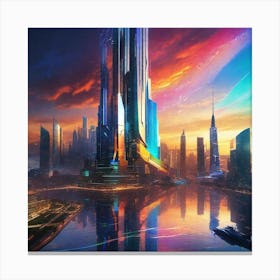 Futuristic City 76 Canvas Print