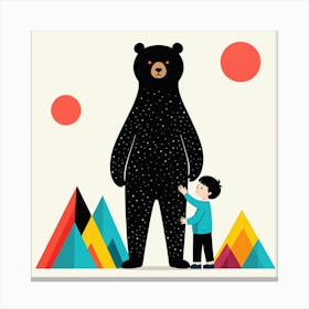 Bear And A Boy 4 Canvas Print