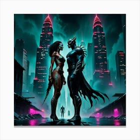 Shadows of the Urban Abyss: The Rise of the Midnight Titan 5 Canvas Print