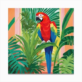 David Hockney Style: Parrot in Palm House Series 2 Canvas Print