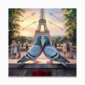 Paris Pigeons 1 Canvas Print